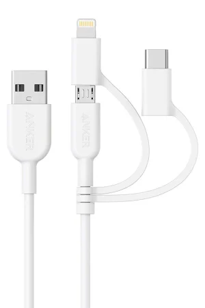 Anker 321 USB-A to Lightning Cable (3 ft 3-in-1)